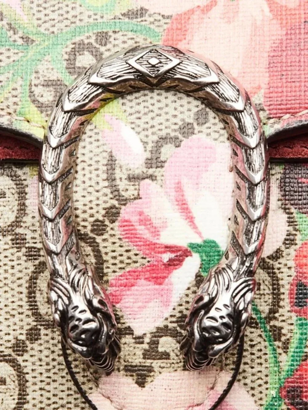 Gucci Beige/Pink GG Blooms Coated Canvas Super Mini Dionysus Shoulder Bag